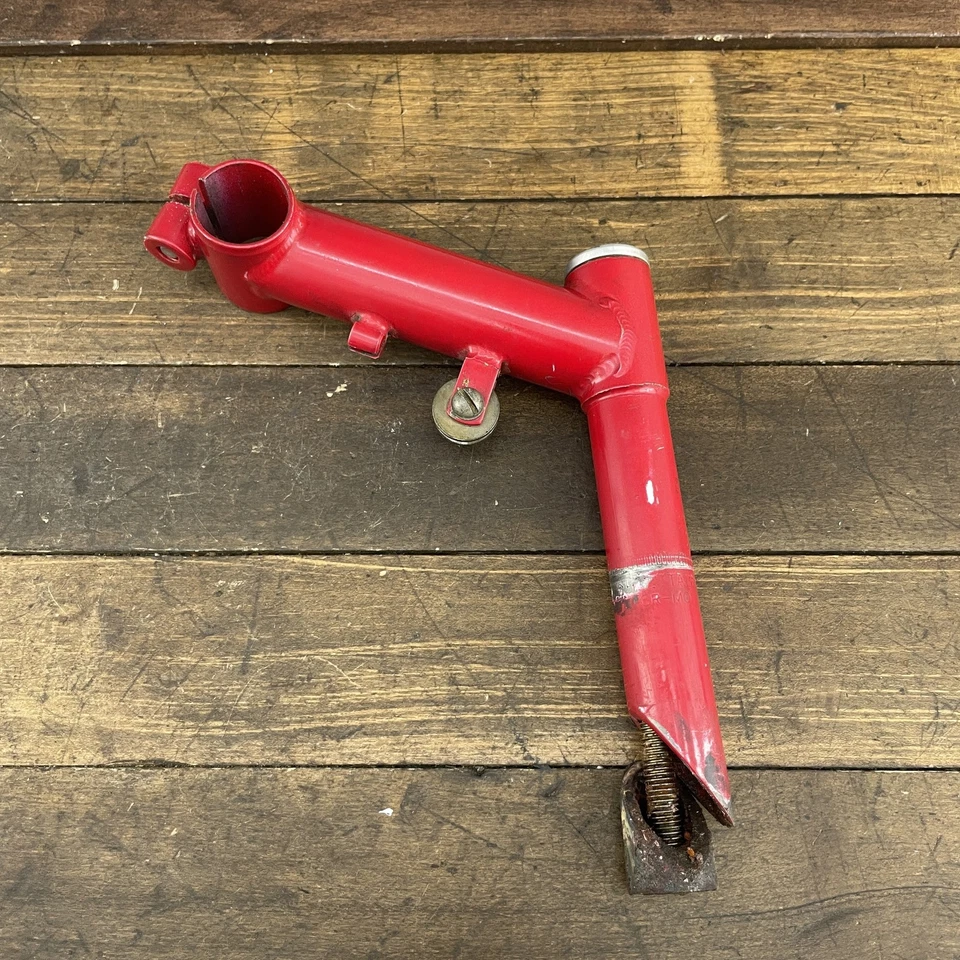 Pluma de vástago de bicicleta de colección 25,4 mm 22,2 mm abrazadera acero polea de montaña roja 110 mm Foto 2 de 4