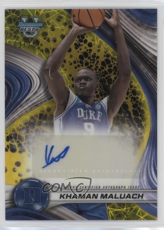 2024-25 Bowman U Best of Yellow Lazer Refractor 63/75 Khaman Maluach Auto 1co7