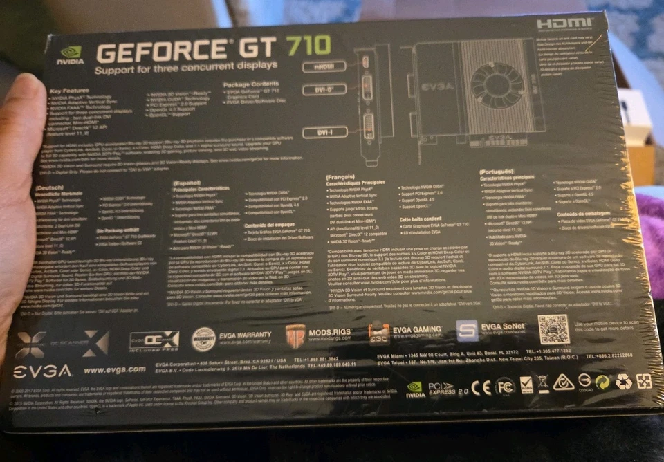 GE FORCE GT 710 2GB DDR3 Graphics Card 64bit Single Slot Dual DVI 02G-P3-2717-KR - Image 2 of 3