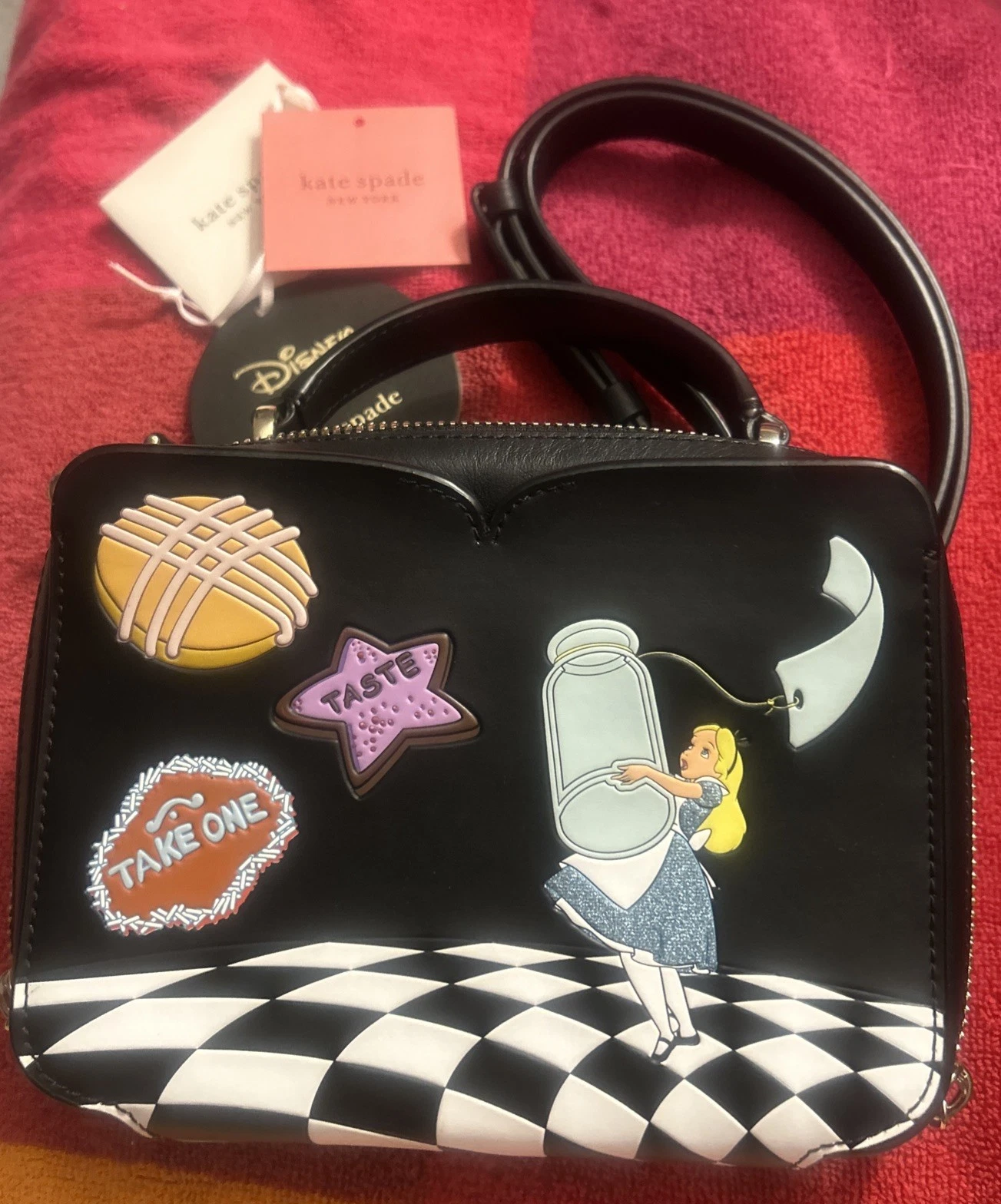 Kate Spade Alice in Wonderland Handbag Disney Bag White Rabbit New Tags Dustbag