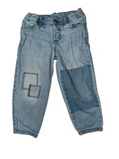 Preowned- Oshkosh B  gosh Two Tones Patch Stretch Denim Jeans Boys Size 3T 