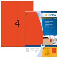 Herma 4397 Farbige Etiketten A4 105X148Mm 400 StüCk Papier Selbstklebend Rot