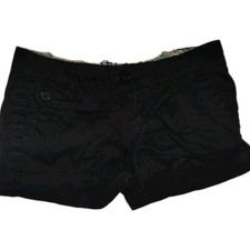 Boom Boom Jeans Juniors Size 9 Black Shorts Mid Rise With Accent Buttons Booty