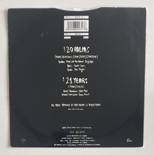 Robert Plant 29 Palms 7” Vinyl 1993 FATE1 *No Fontana Logo On Injection Label* - Picture 7 of 7