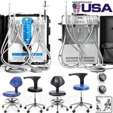 Portable Dental Mobile Delivery Unit Air Compressor /Backrest Chair Doctor Stool