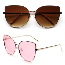 Women's New Metal Cat Eye Shape Designer Sunglasses
