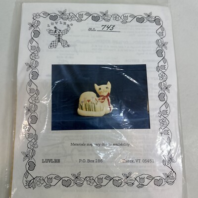 Luv Lee Stuffed Kitty Cat Gingham Fabric Cross Stitch Kit New #743