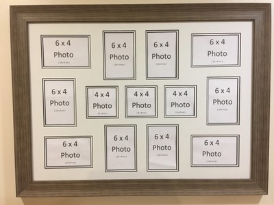 80 X 60 Cm Multi Photo Frame Double Soft White Mount Black Core Walnut Frame Ebay