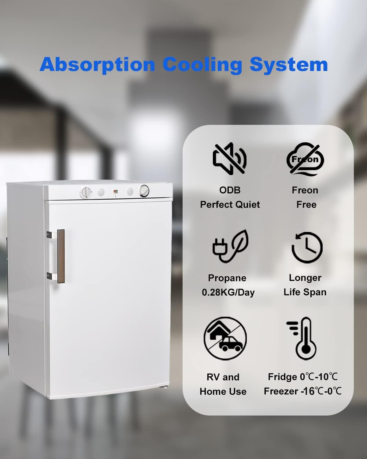 Smad 100L 3 Way 12V 240V Gas Absorption Camper Fridge Motorhome RV ...