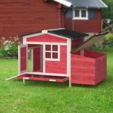 Outdoor Chicken Coop Rabbit Cage with Nesting Box Wooden Portable Chicken Cage