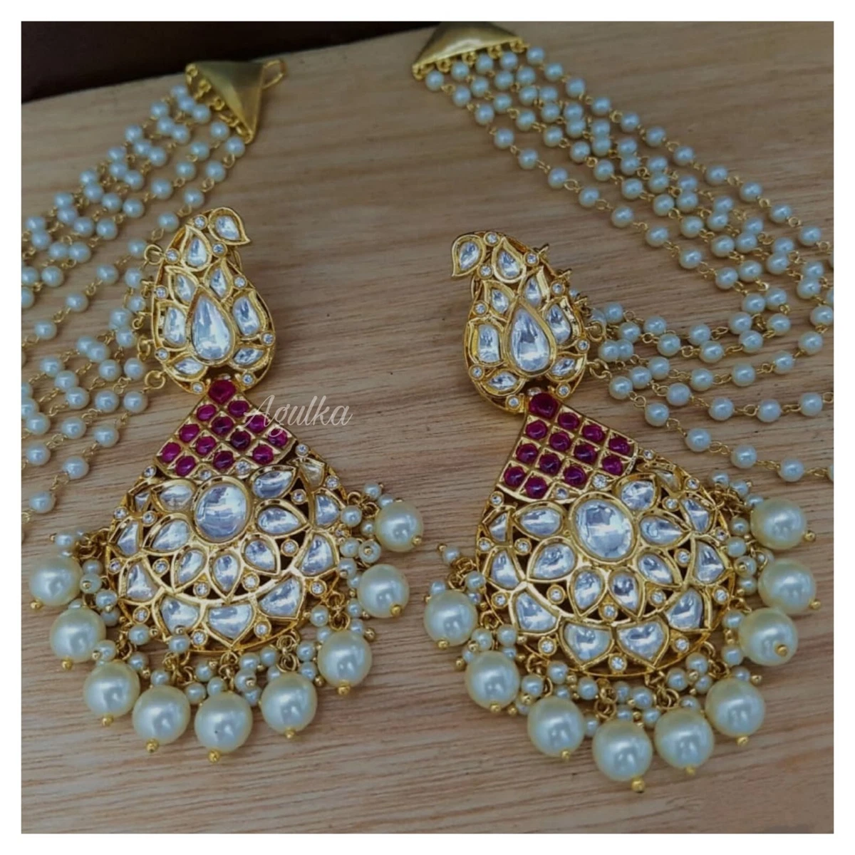 Buy Handmade Pacchi Chandbali earrings designs . – Gehna Shop