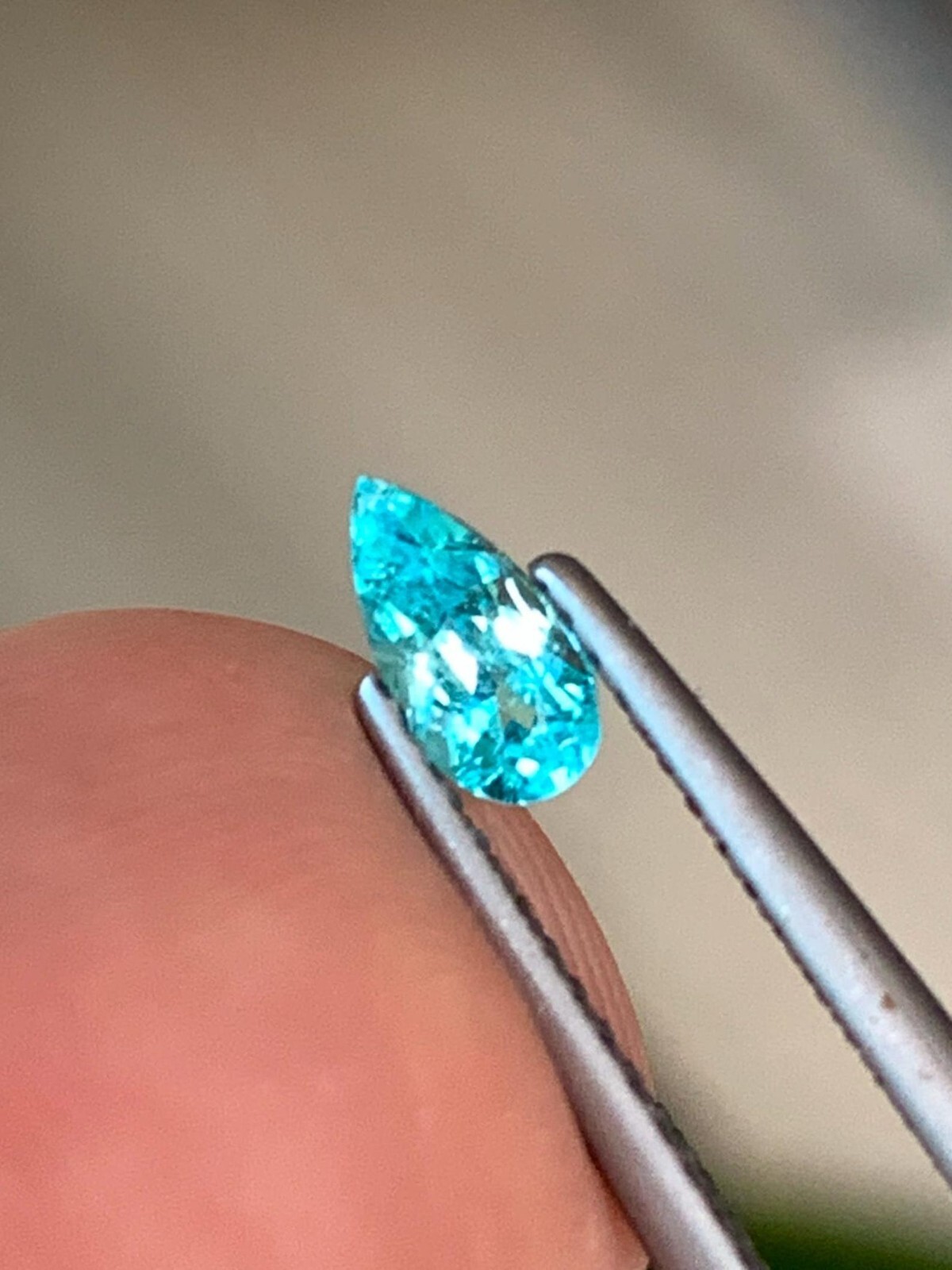 GIE Certified Natural Paraiba Tourmaline 2.68 Ct Blue Pear Cut Loose Gemstone