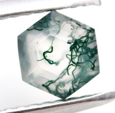 Natural Garden Moss Agate Faceted Cut Hexagon 5X5mm Wholesale Gemstone 0.30 Ct