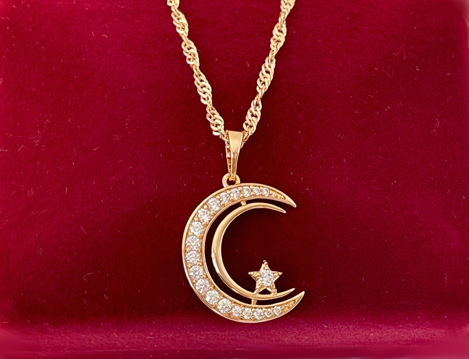 Luxus Halskette Herz Anhänger Zirkonia Collier Rosa 750er RG 18K - Foto 3