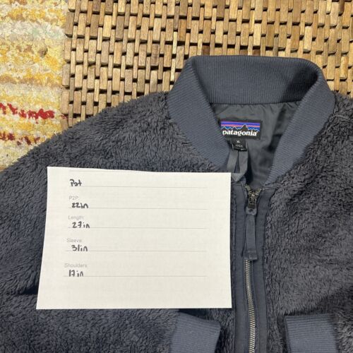 Patagonia Deep Pile Fleece Bomber Jacket Full Zip Forge Grey Women’s Size XL - Picture 4 of 4