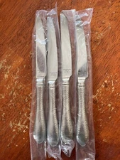 Reed & Barton Hammered Antique Stainless Steel Dinner Knife (Set of Four)-NEW