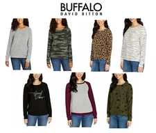 Buffalo David Bitton Womens Relaxed Fit Printed Cozy Top, Colors/Sizes, NEW