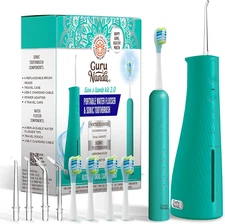 Lion & Lamb Kit 2.0, Electric Toothbrush with Water Flosser Combo, 4 Jet Tips, 4