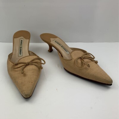 womens mules with bow