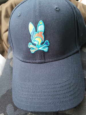 Psycho Bunny Men's Cotton Henton Embroidered Logo Baseball Cap Strapback Hat