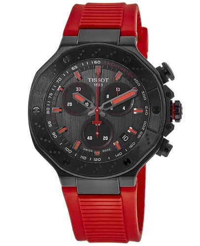 New Tissot T-Race Chronograph Grey Dial Rubber Men's Watch T141.417.37.061.01