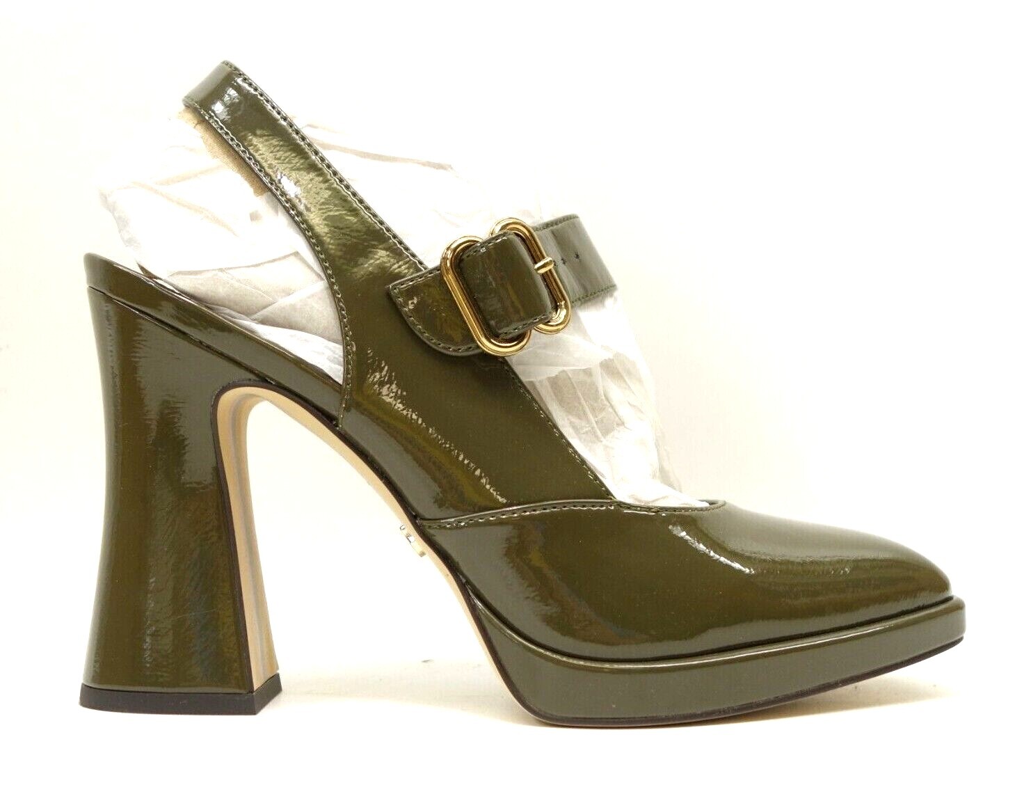 Tory Burch Womens Army Green Buckle Slingback Block Heeled Shoes US 9.5 M EU  40 | eBay