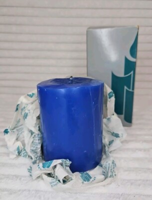 Kolonialkerze von Cape Cod Partylite 3,5'' x 3'' in blau nicht mehr produziert 