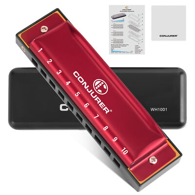 10 Hole Diatonic Harmonica Key C Blues Harp Mouth Organ for Beginner Gift