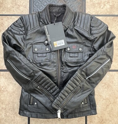 Harley-Davidson Womens Black Label Coated Denim Motorcycle Jacket