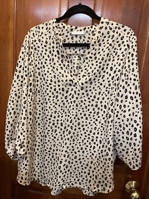 Lush Animal Print Blouse Size 2X