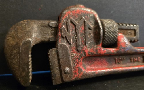 Llave de tubo vintage The NYE Tool Co. de 10" hecha en Chicago EE. UU. - Imagen 2 de 7
