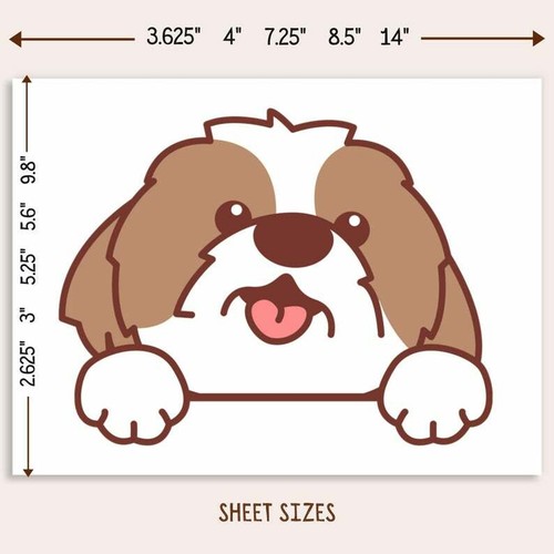 Shih Tzu Car Decal / Peeking Dog Vinyl Bumper Sticker Weather Resistant Outdoor - Picture 5 of 10