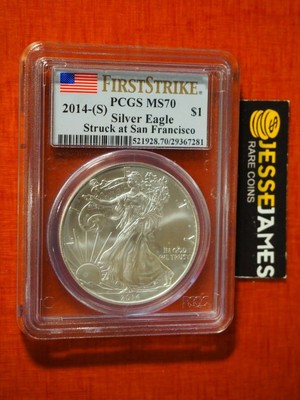 2014 American FLAG Silver Eagle $1 ONE DOLLAR PCGS MS 70 First Strike MS70 GEM
