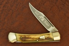 VINTAGE BULLDOG BRAND SOLINGEN GERMANY STAG CALF ROPER LOCKBACK KNIFE (31383)