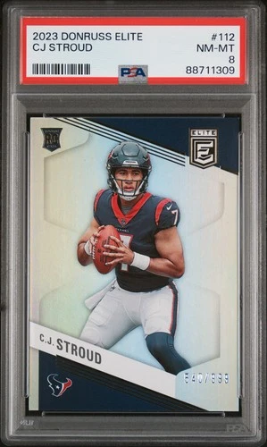 2023 Panini Donruss Elite - Rookies C.J. Stroud #112 /999 (RC) PSA 8