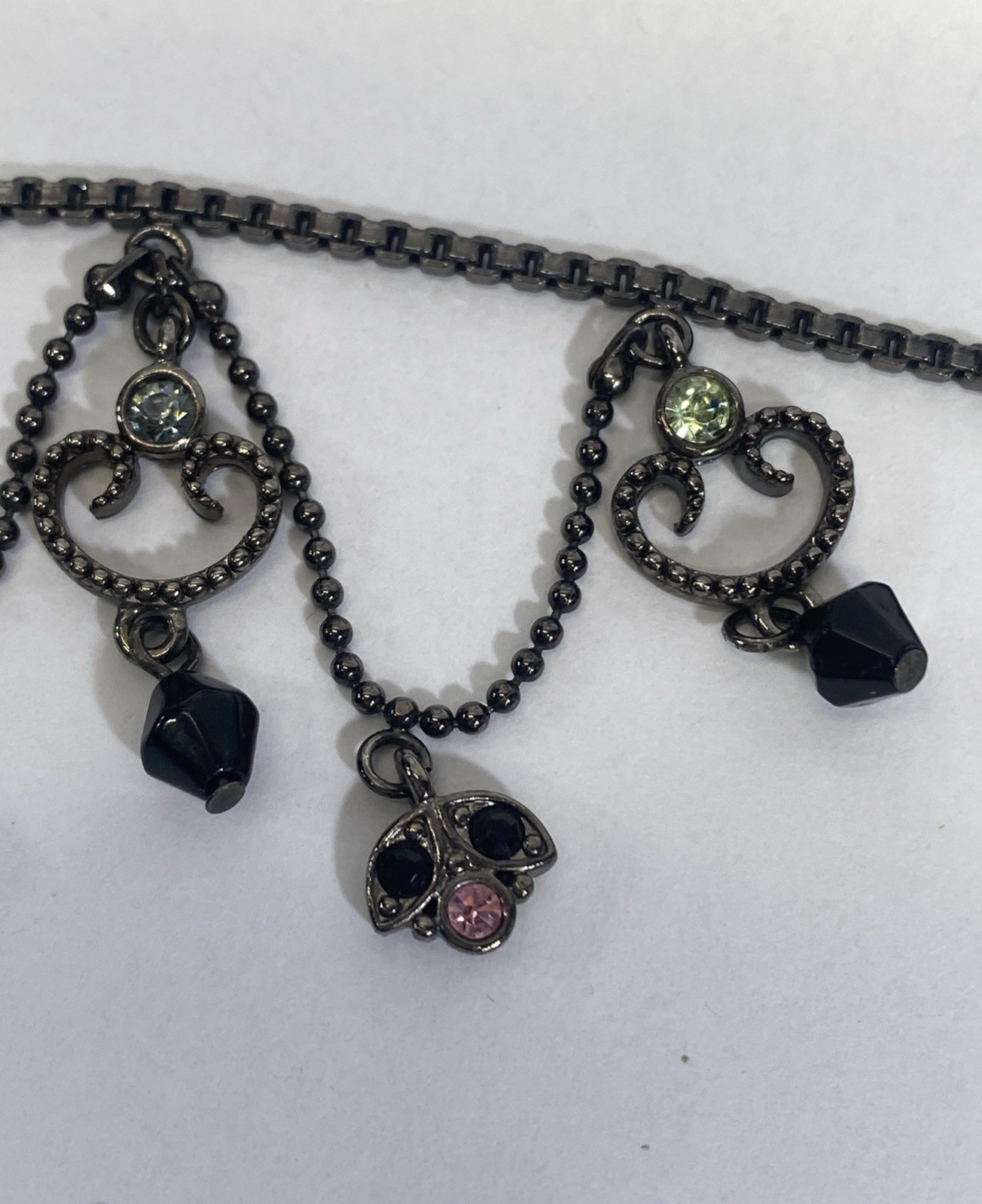 Black Multi Colored Rhinestone Bib Statement Neck… - image 17