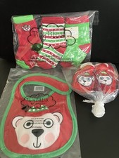 AVON Holiday Christmas Set Children's Gift Pack Socks, Bib  Booties. Adorable 