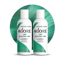  2 Pack Adore Semi Permanent Hair Dye Color 4oz  164 Electric Lime 