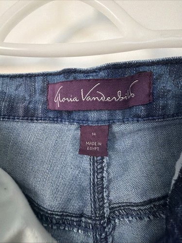 Jean à fleurs Gloria Vanderbilt, taille 14 - Photo 4/4