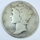 1917 MERCURY DIME, 90% SILVER, FINE DETAILS FREE SHIPPING #9173