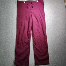Cherokee Workwear Scrub Pants XS Wine Burgundy Drawstring Style 4100