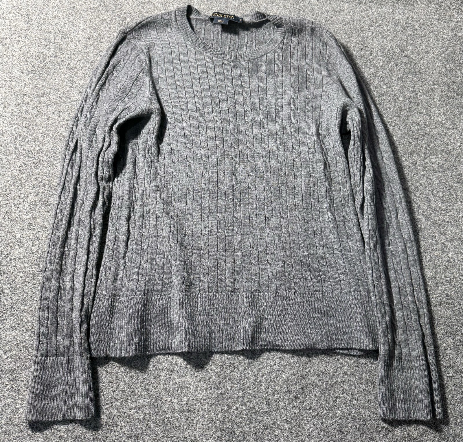 Pendleton Women’s Small Gray Cable Knit Sweater M… - image 1