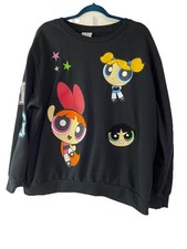 Power Puff Girls Women's Sweatshirt Cartoon Network Embroidery Size 2XL