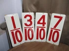Vintage Gas station gas Price  1 /10th Numbers Aluminum Red & White Letters  lot