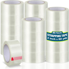 20 Rolls Strapping Tape 2 Inch X 60 Yards 5.5 Mil Fiberglass Filament Tape Trans