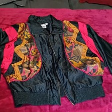 Vintage 1993 Lavon Cheerful Corp Black Red Windbreaker Jacket w/ pantsSz L 0190