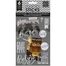 Me & My Big Ideas Pocket Pages Clear Stickers 6 Sheets/Pkg Faith