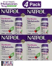 Natrol Melatonin 5mg Fast Dissolve Strawberry Sleep Aid 1000 Tablets 4 Pack NEW