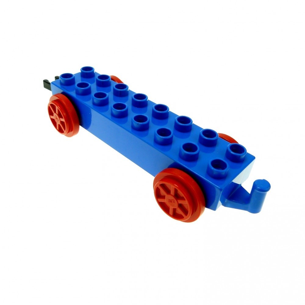 1x LEGO Duplo Sliding Train Coupler 2x8 Blue Red Rail Waggon duptrain01