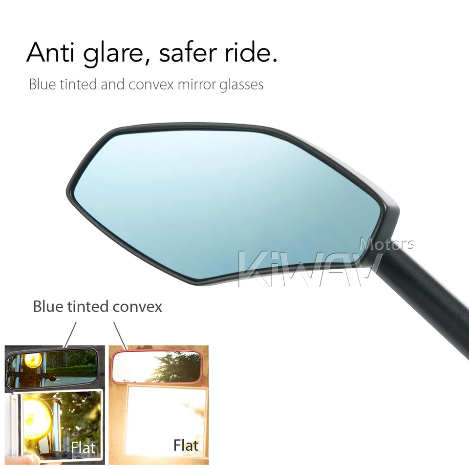 Espejos retrovisores Medusa negro aspecto limpio teñido azul moto Foto 4 de 4